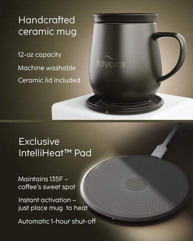 Savora ceramic lid lock-in heat and aroma for longer flavor freshness.