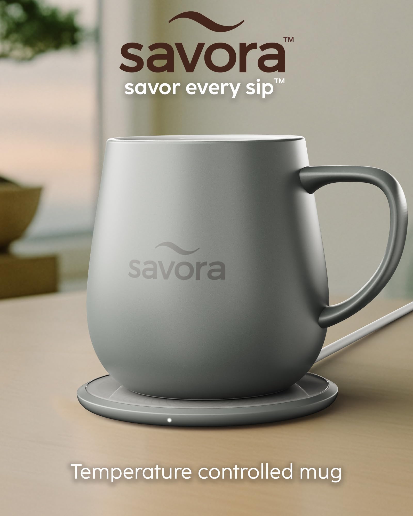 Savora IntelliHeat pad with glass top enables wireless charging and steady temperature control