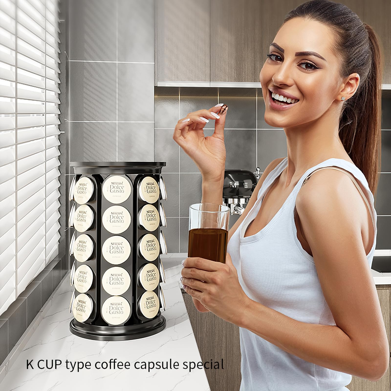 SAVORI compact solution for storing pods while entertaining guests.