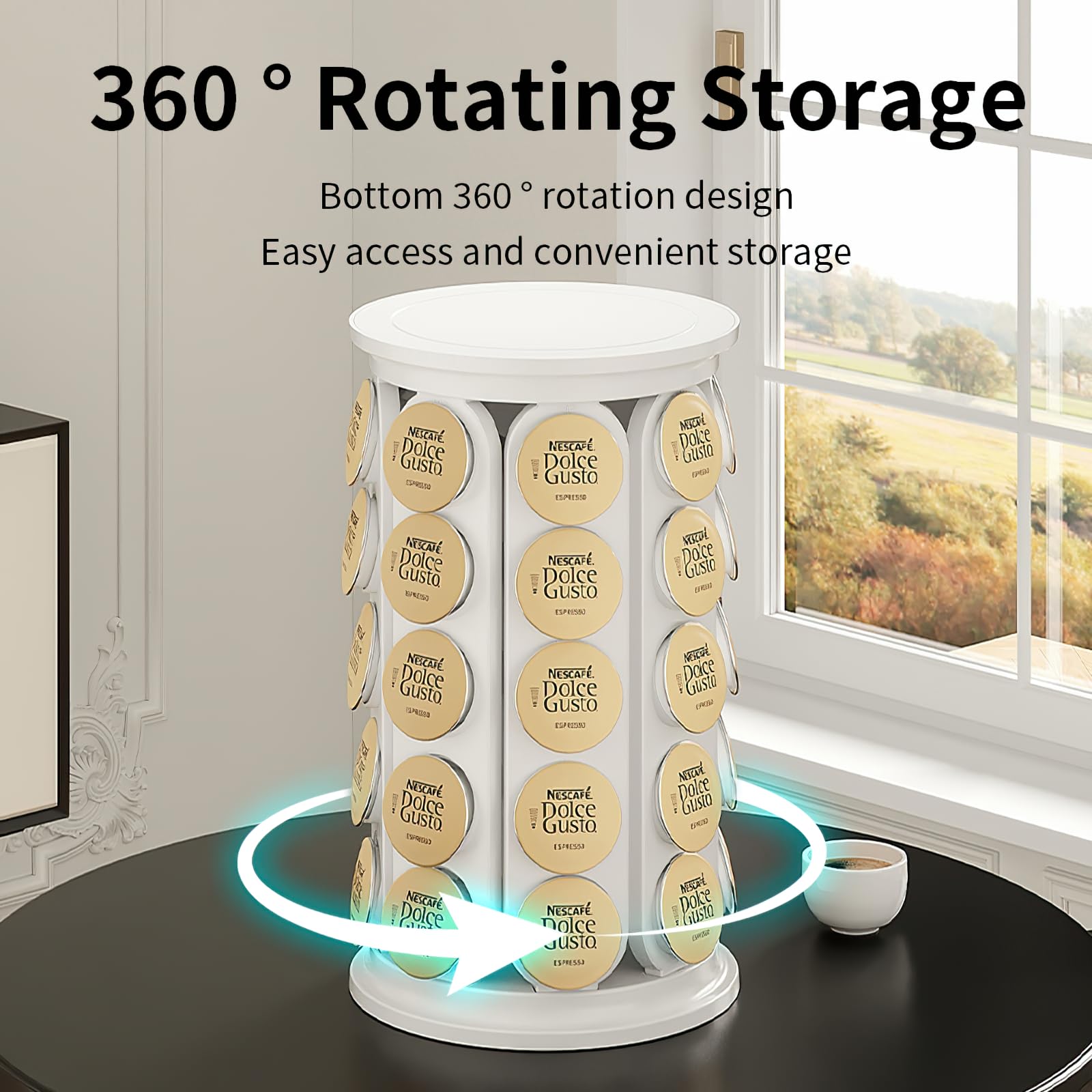 SAVORI K-Cup storage displays single-serve pods for tidy organization.