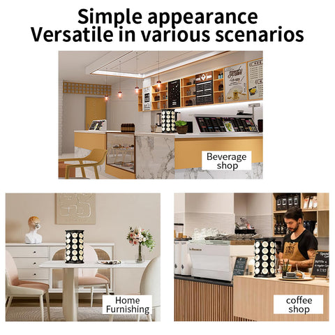 SAVORI space-saving carousel fits beside your coffee maker.