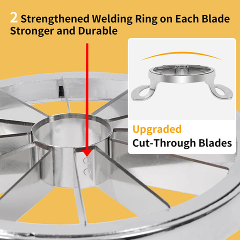 SAVORLIVING apple slicer with 12 blades delivers twelve uniform slices quickly.