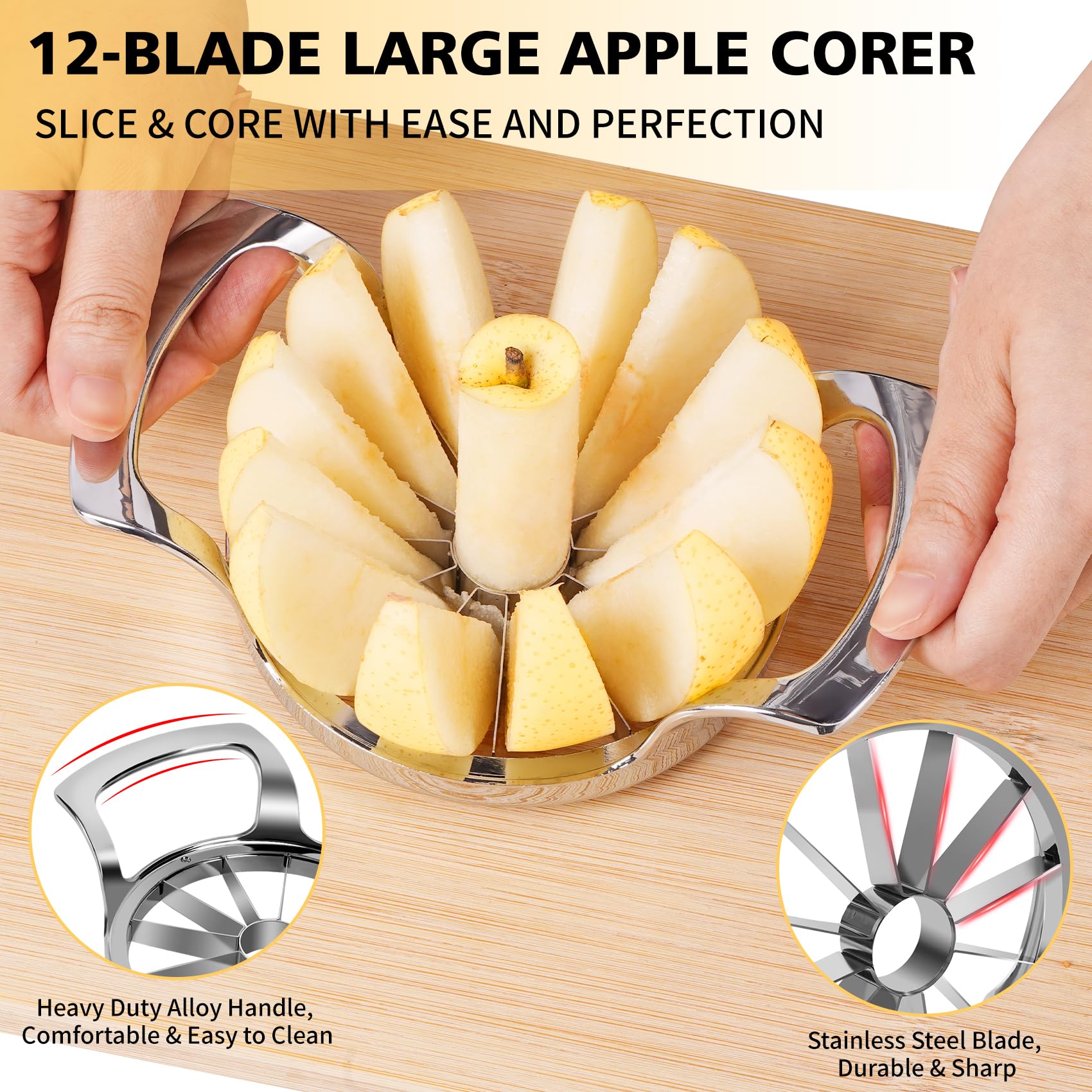 SAVORLIVING safe blade system ensuring secure slicing.