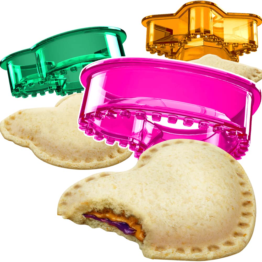 Savoychef heart-shaped cutter shapes crustless sandwiches for kids.