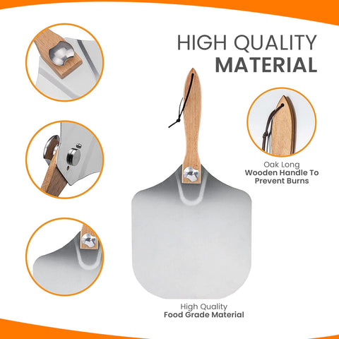 SAVVY KITCHEN AND HOME pizza peel with rocker cutter for precise slicing at home.