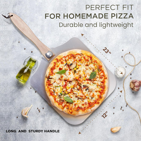 SAVVY KITCHEN AND HOME smooth-transfer surface enables seamless pizza slides.