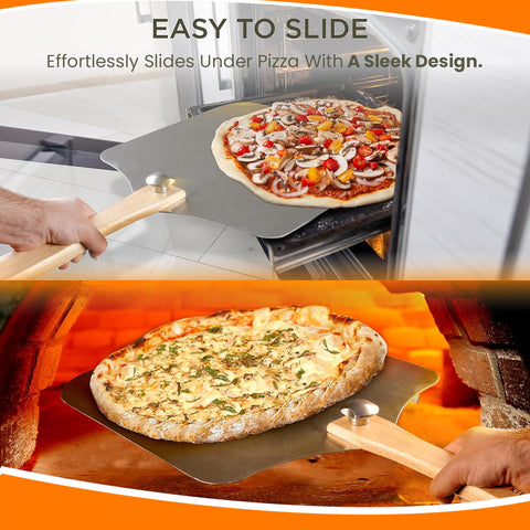 SAVVY KITCHEN AND HOME premium aluminum pizza peel for durable, rust-resistant use.