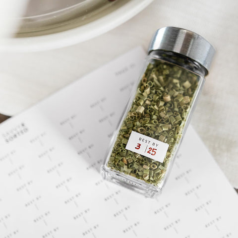 Savvy & Sorted kitchen organization setup with complete spice kit.
