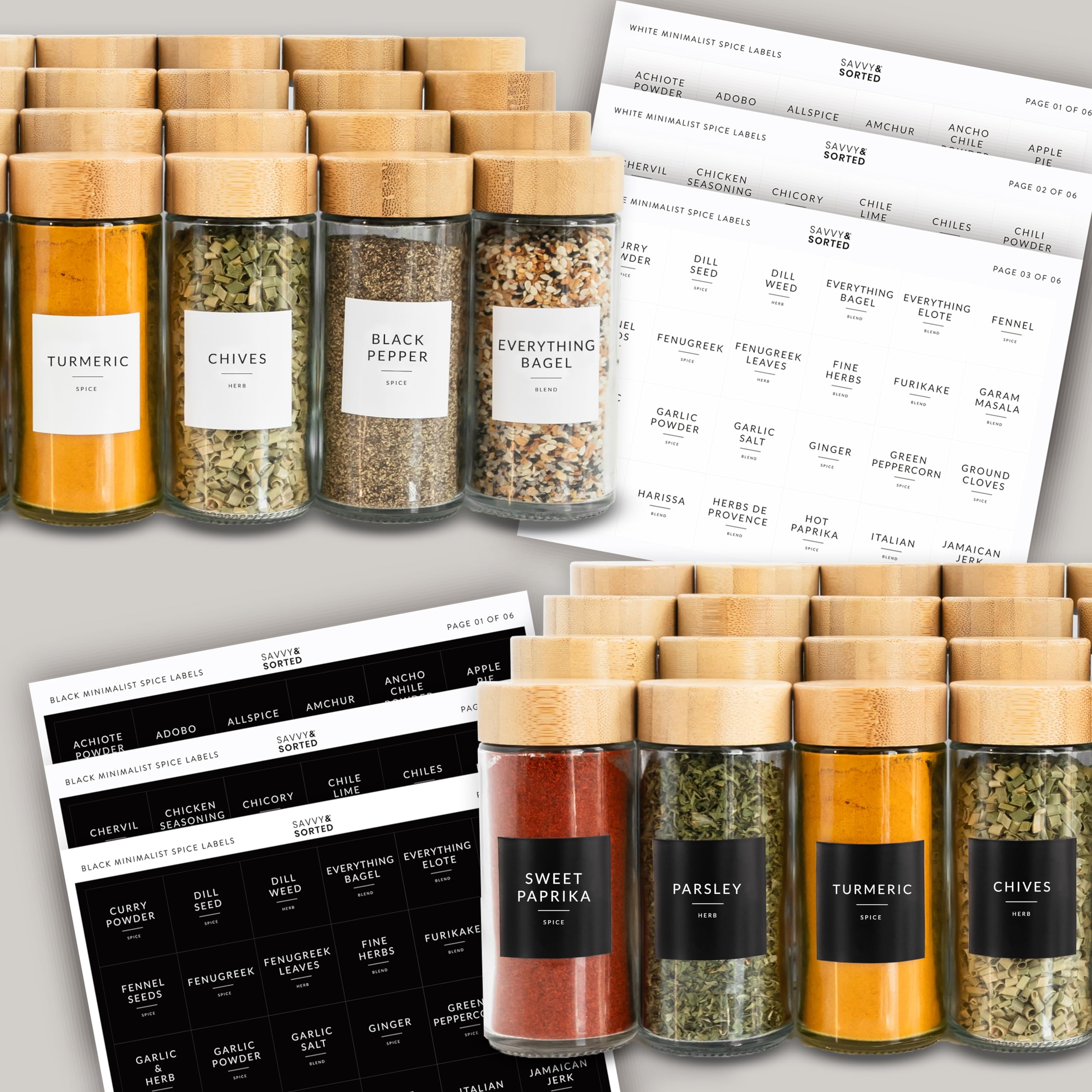 Savvy & Sorted pepper grinder lid included for versatile seasoning.