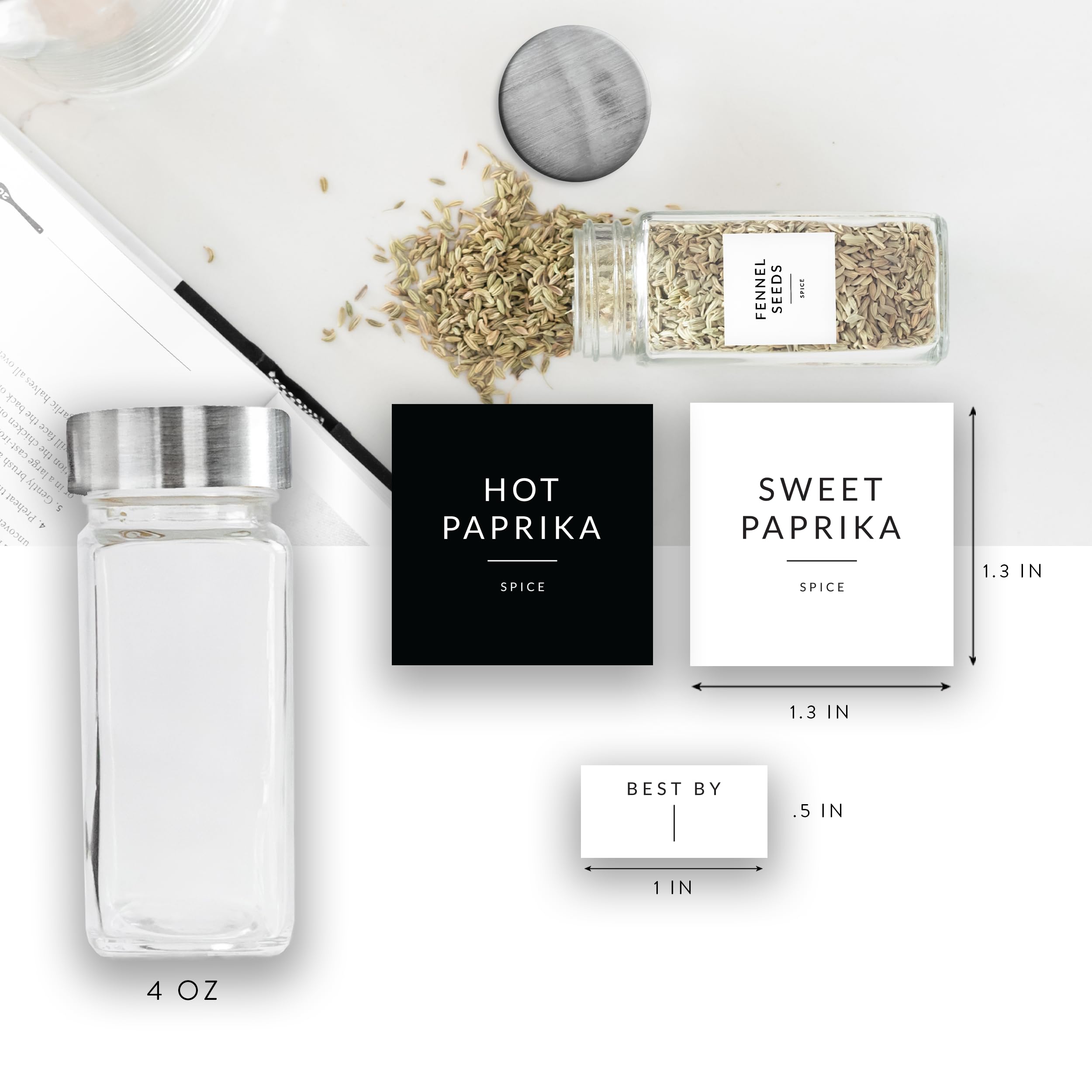 Savvy & Sorted pepper grinder lid attached to jars for instant seasoning.