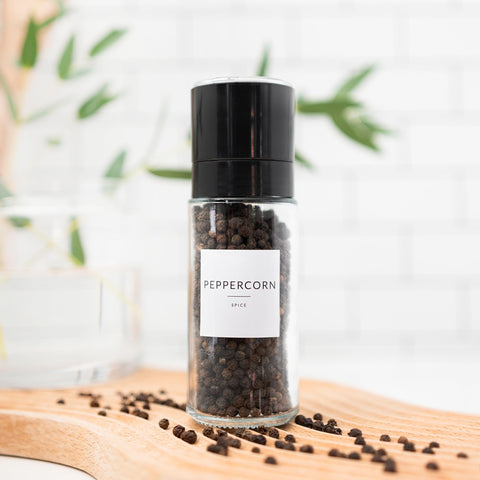 Savvy & Sorted shaker lids on jars for easy pouring and dusting.