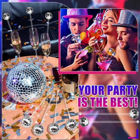 Sawysine disco ball stirrer adds festive flair to weddings.