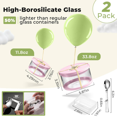 SAYAPE 350ml glass yogurt bowl with lid, perfect for snacks or portion-controlled breakfasts.