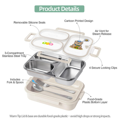SAYAPE bento box dishwasher-safe with hand-wash lid to protect seal.