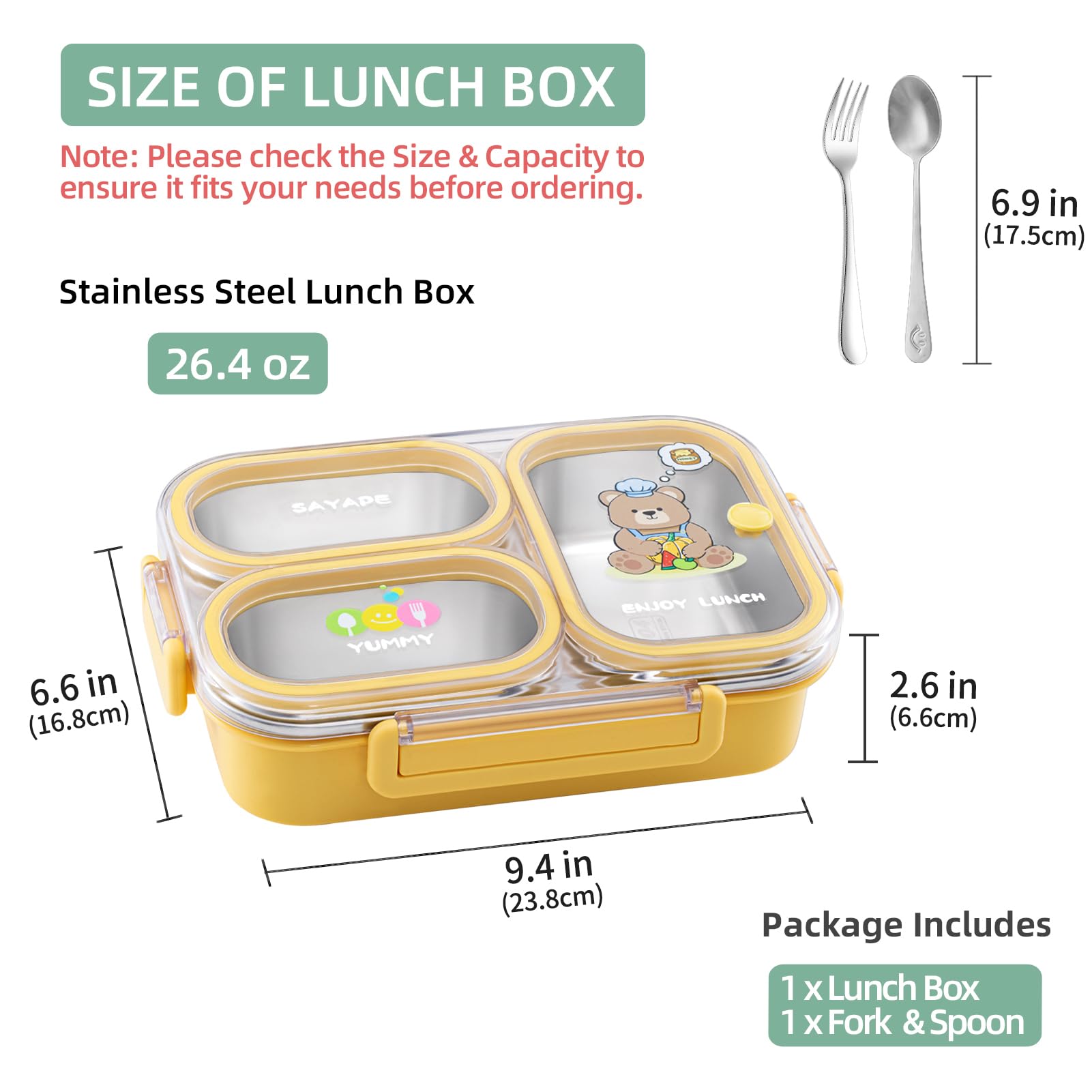 Sayape bear-print lid adds playful style to daily packed lunches.