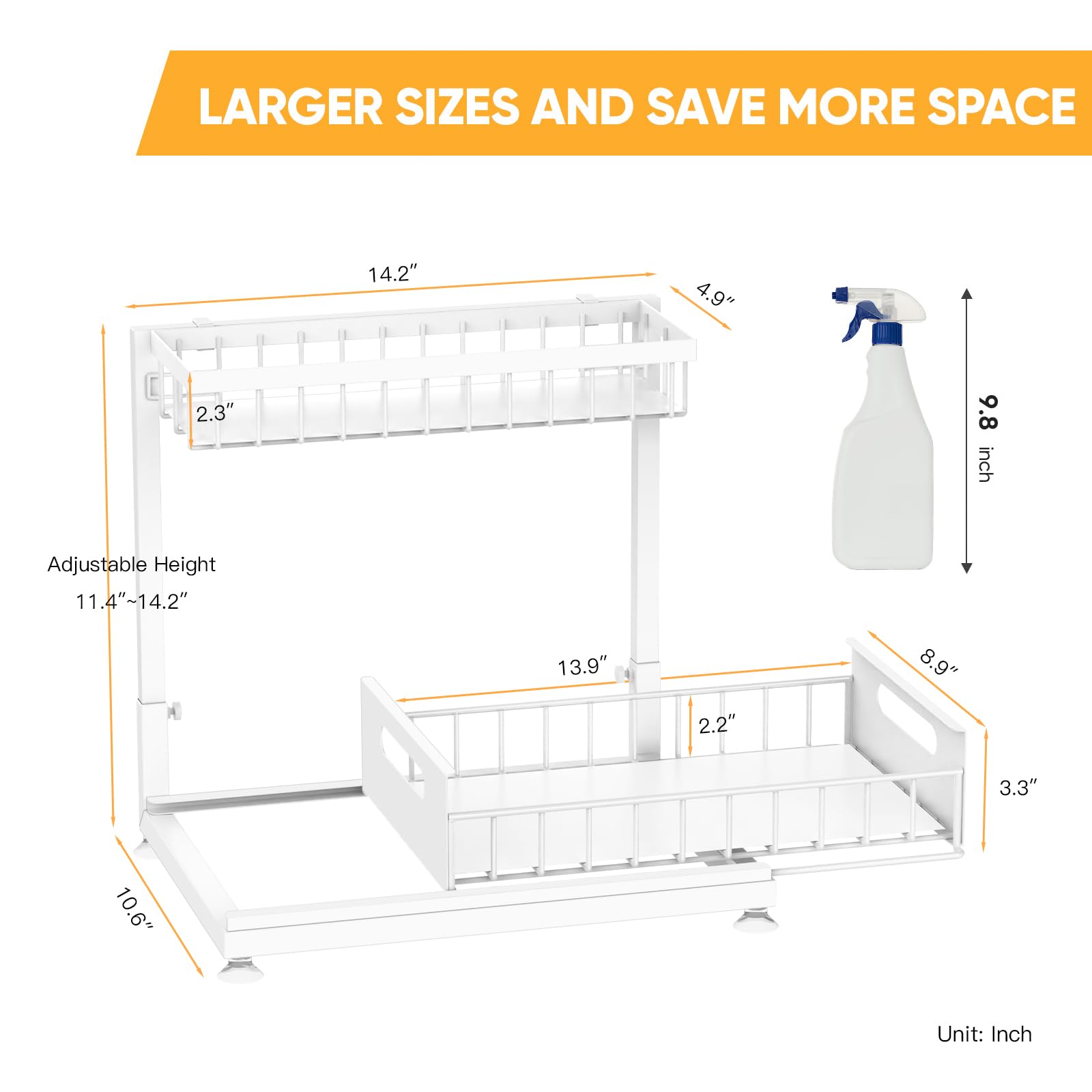Saydear two-pack storage solution for kitchen and bathroom clutter