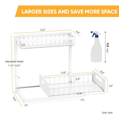 Saydear two-pack storage solution for kitchen and bathroom clutter