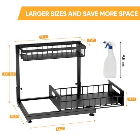 Saydear under-sink organizer includes tool-free installation for fast setup.
