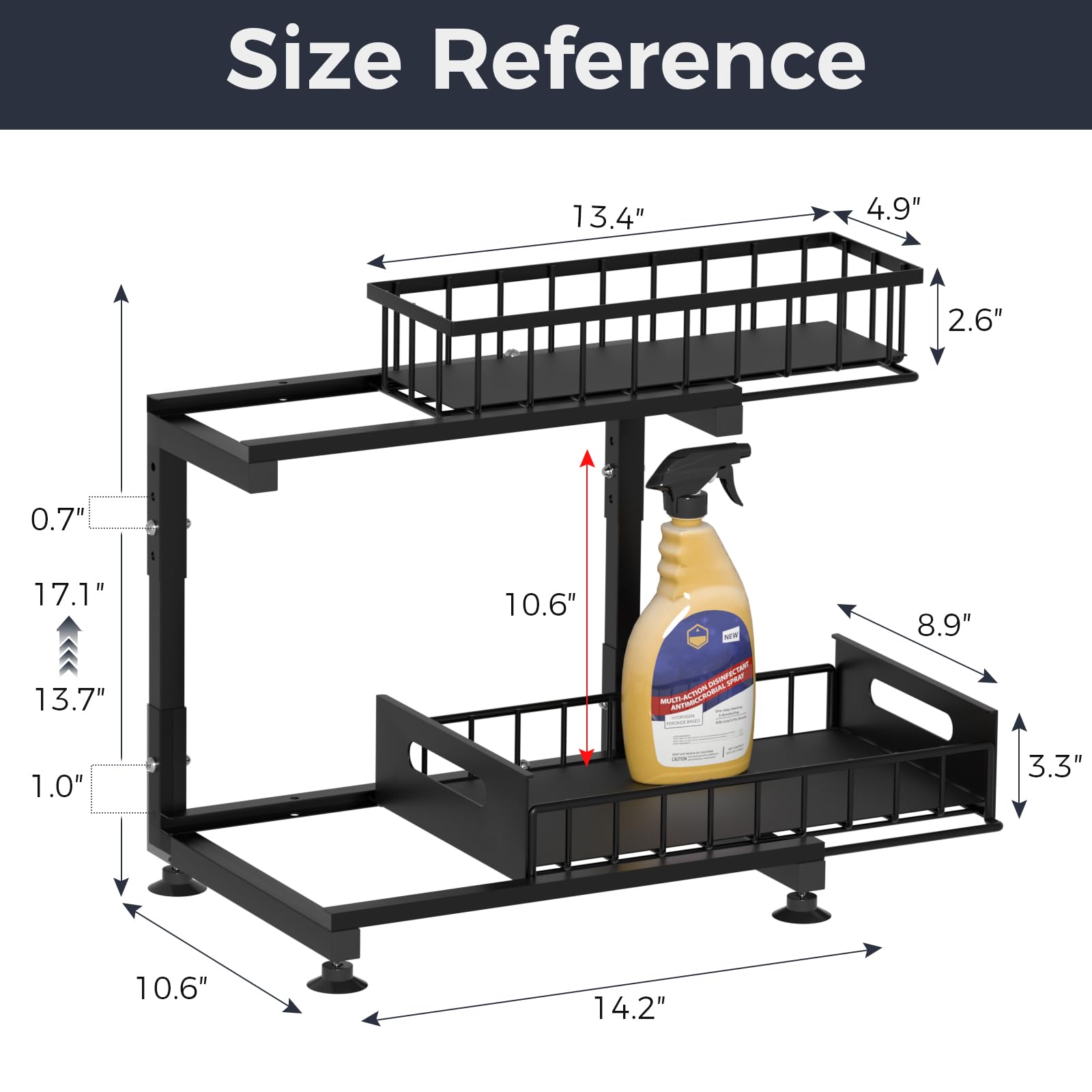 Saydear versatile storage for kitchen and bathroom cabinets and RV spaces.