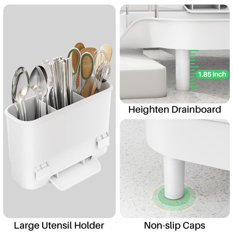 SayZH countertop organization with dish rack neatly arranged for post-meal cleanup