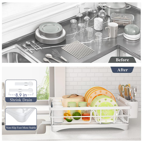 SayZH dish rack easy to assemble without tools for quick setup