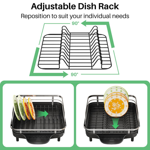SAYZH non-slip caps stabilize the rack on smooth countertops.