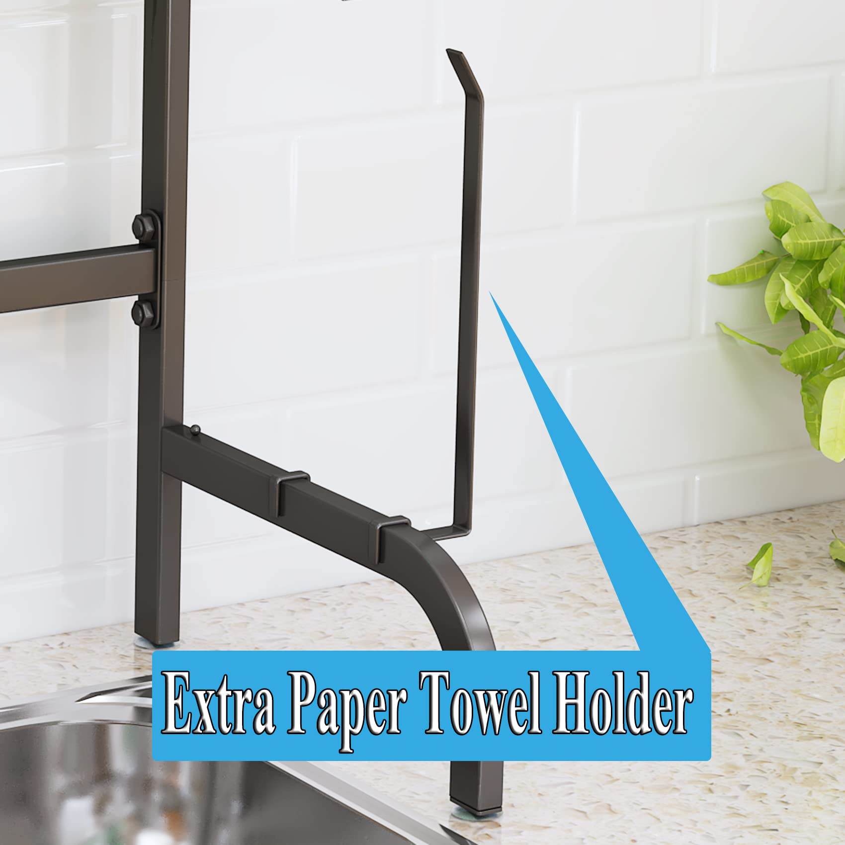 SayZH steel construction with black finish provides durable support for dishes.
