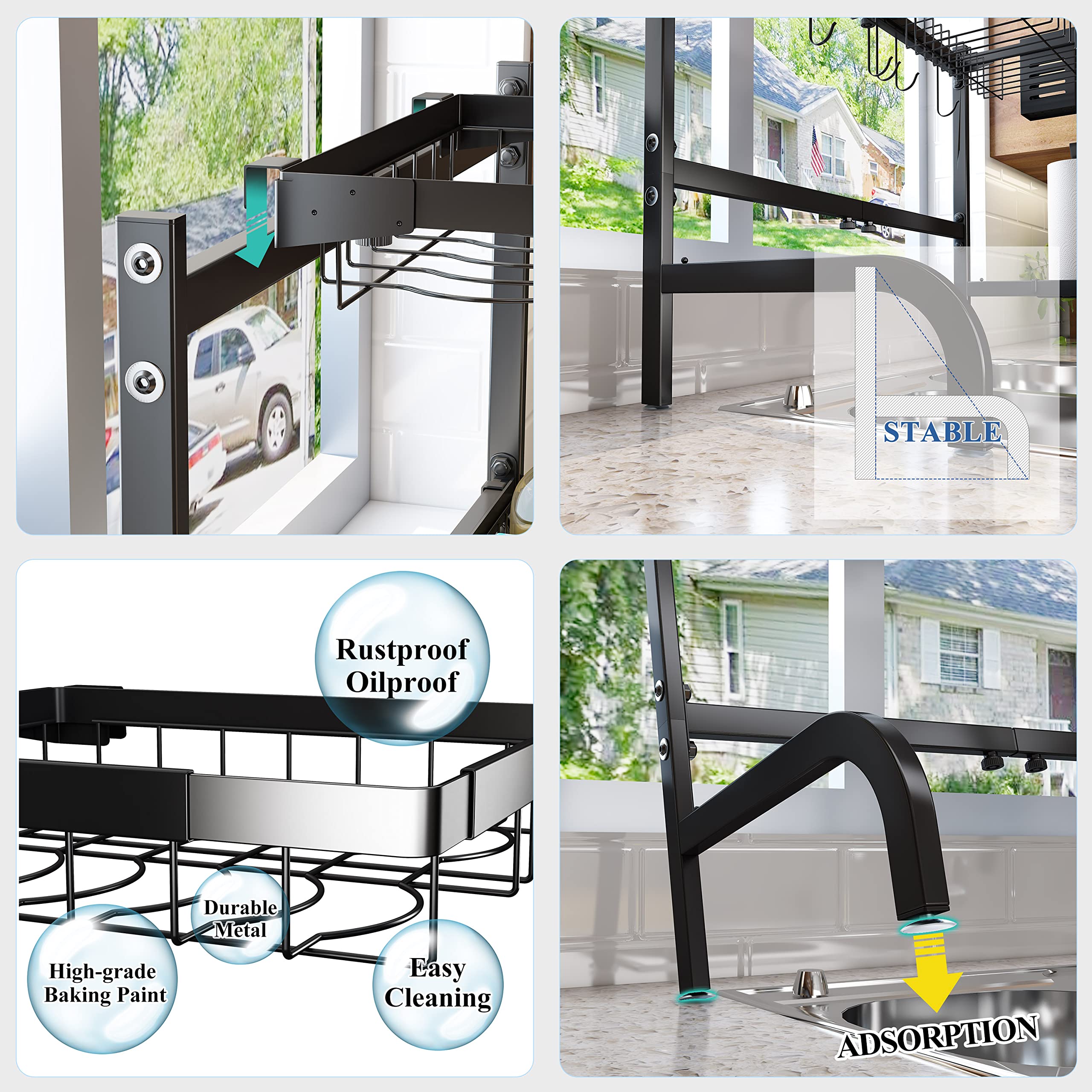 SayZH adjustable rack is simple to assemble and fits various kitchen layouts.