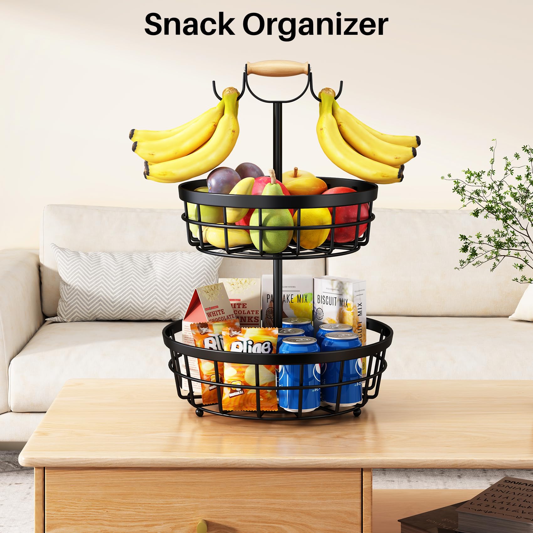 SAYZH dual baskets for fruits and vegetables for quick access