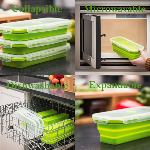 SB Simpli Better collapsible containers showcasing space-saving silicone design for quick storage.