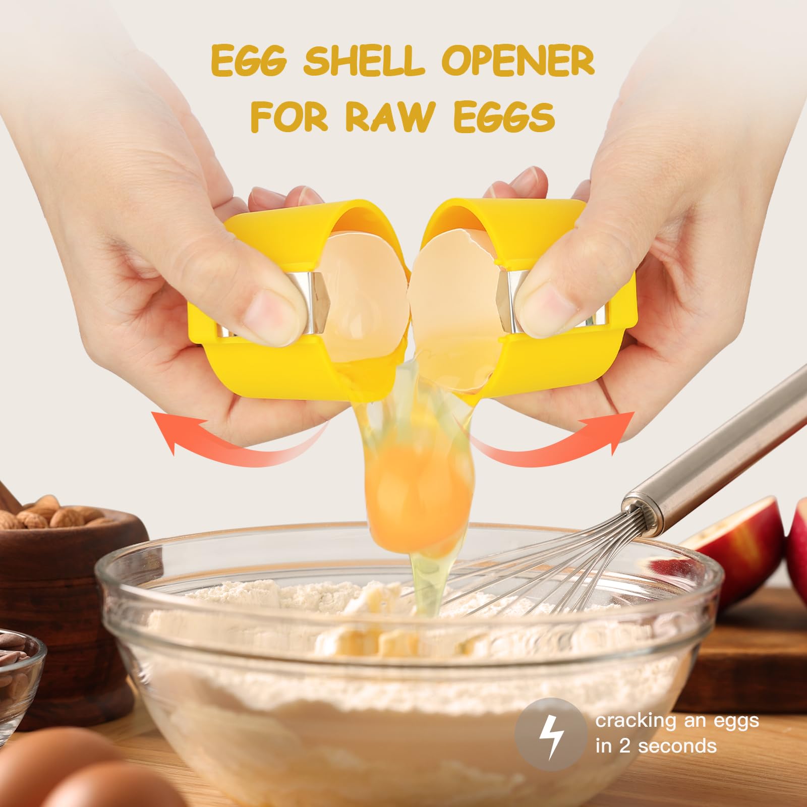 SBMKK durable egg opener built from PP and stainless steel for raw eggs.