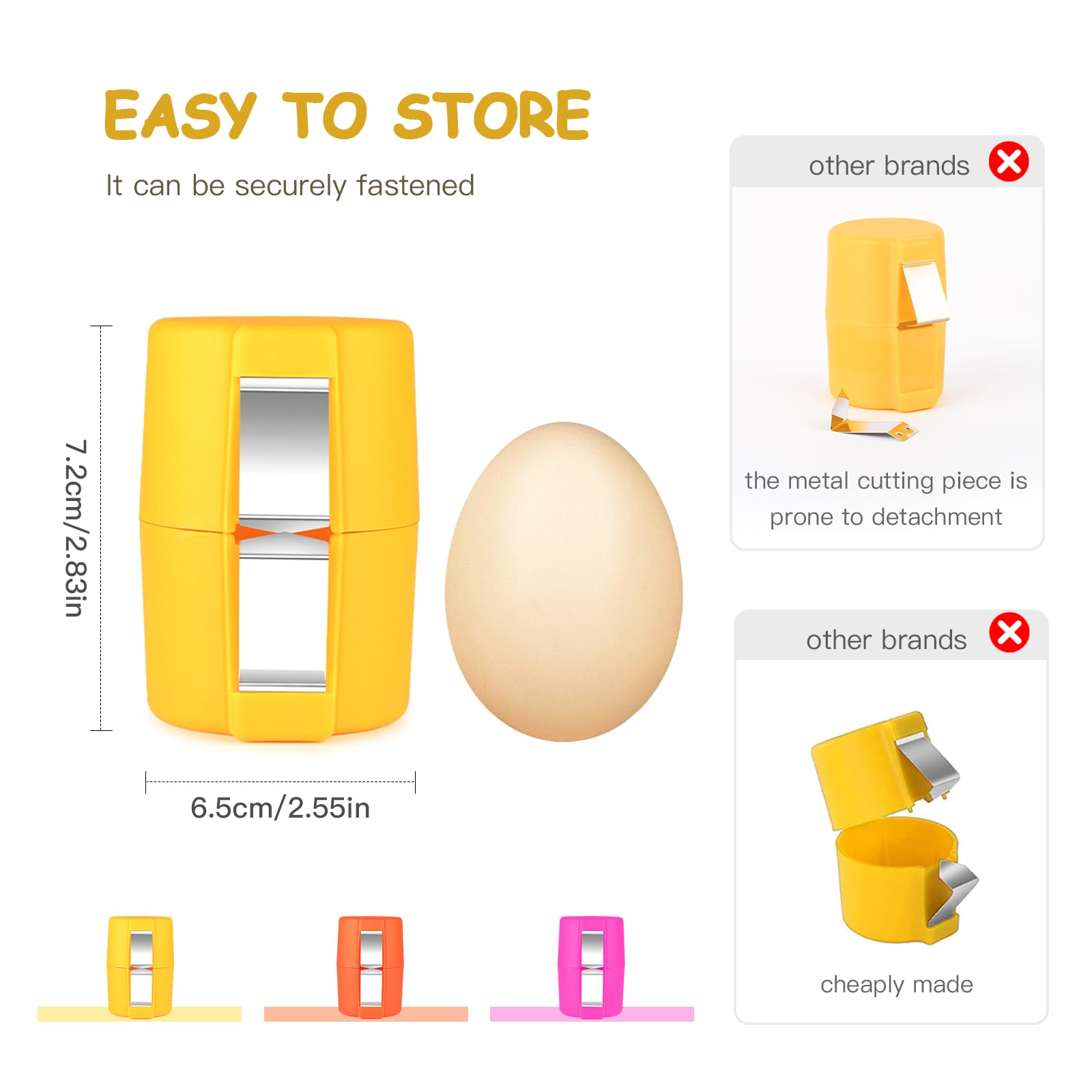 SBMKK egg-cracker tool designed for raw eggs only.