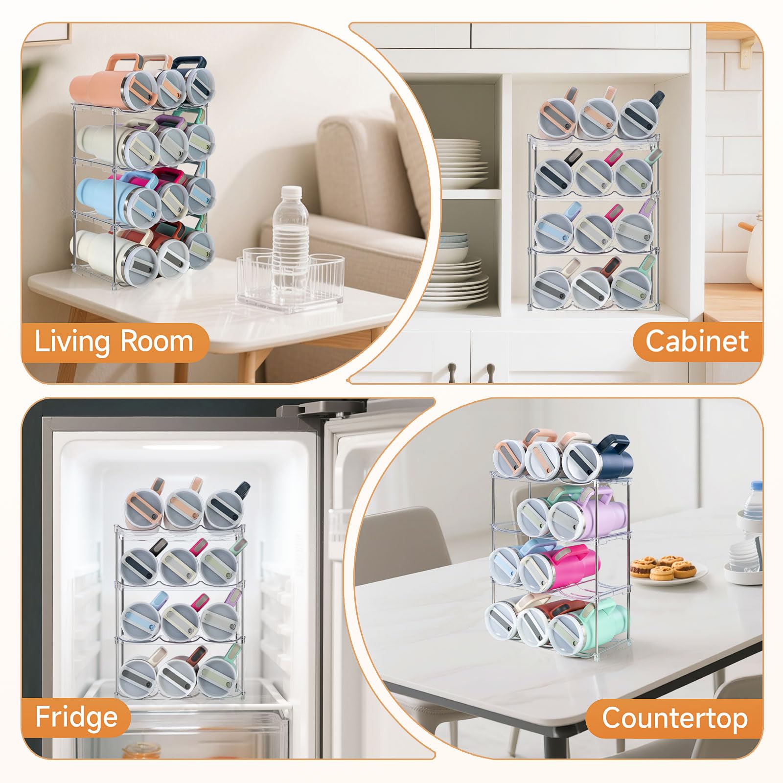 Sbosbo sturdy rack supports up to 40 oz bottles with stable pull-out.