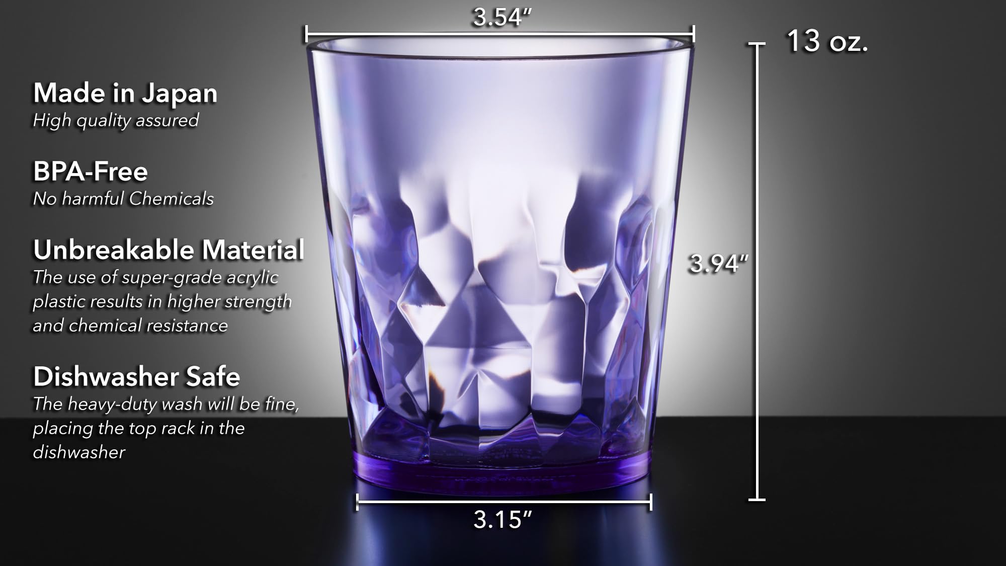 SCANDINOVIA dishwasher safe acrylic cups for easy cleanup and lasting shine.