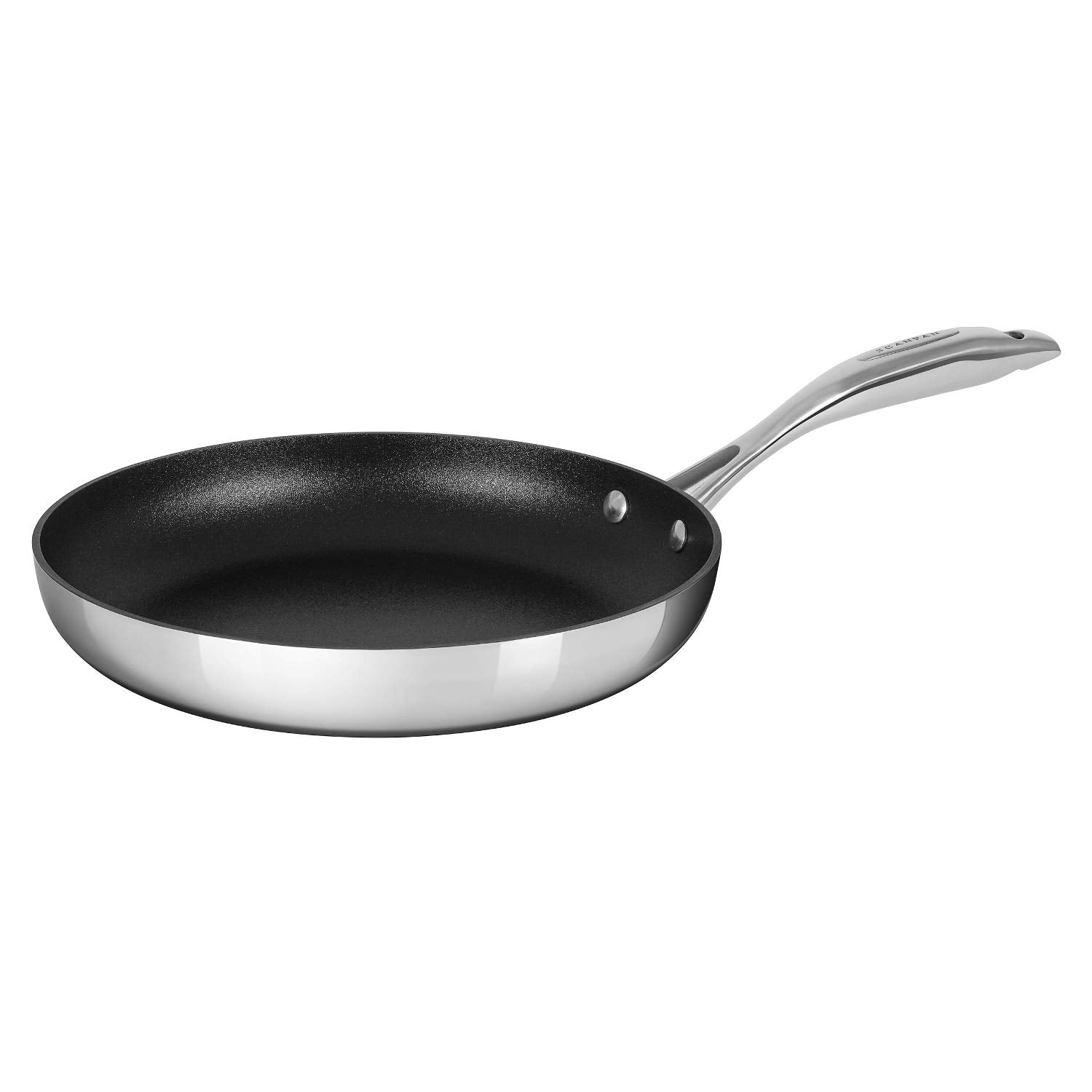 ScanPan HaptIQ 11in fry pan top view showing even heat distribution for browning