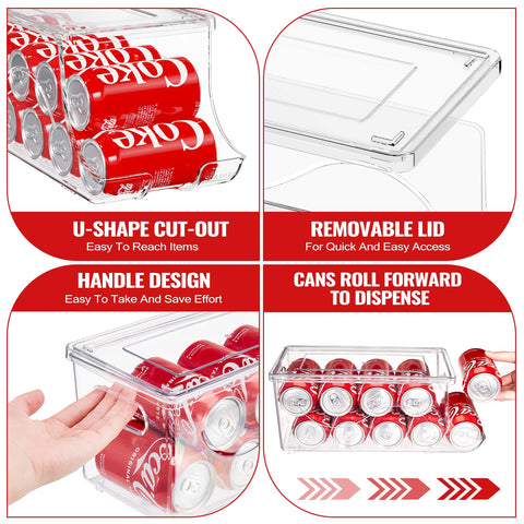 SCAVATA 10-can capacity bin stores beverages in a space-efficient layout.