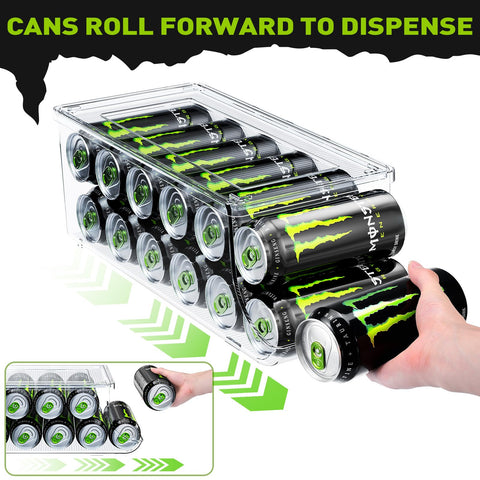 SCAVATA clear view bin demonstrates quick access to 16oz or 17oz cans