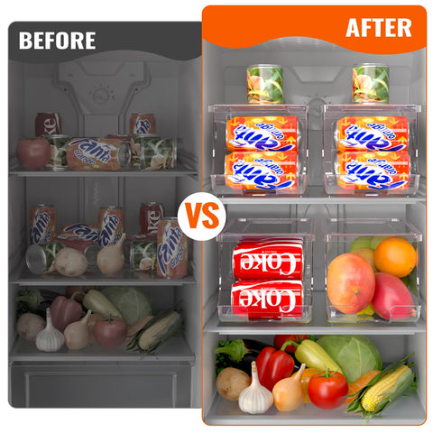 SCAVATA transparent storage bin fits fridge, freezer, or pantry organization