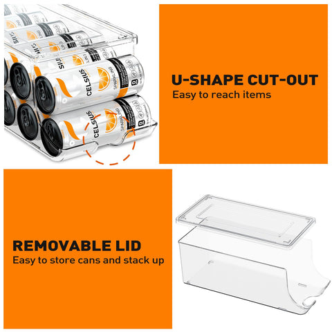 SCAVATA skinny can organizer clear bin highlights visibility for quick can selection