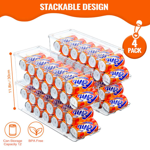 SCAVATA can organizer side view highlights clear bins and 12 can capacity