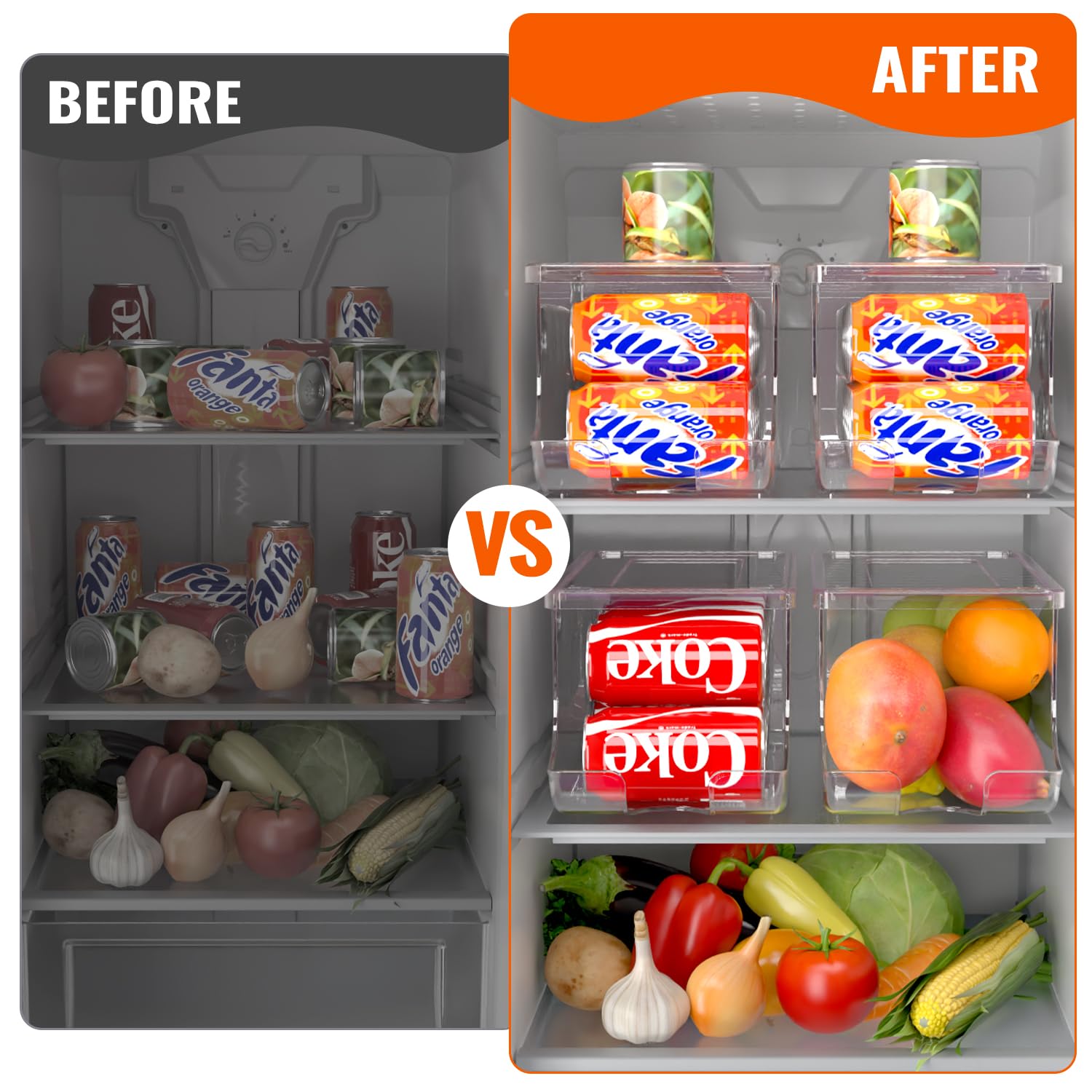 SCAVATA stackable racks save fridge space
