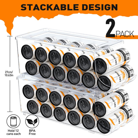 SCAVATA two-pack skinny can organizers stacked on a shelf