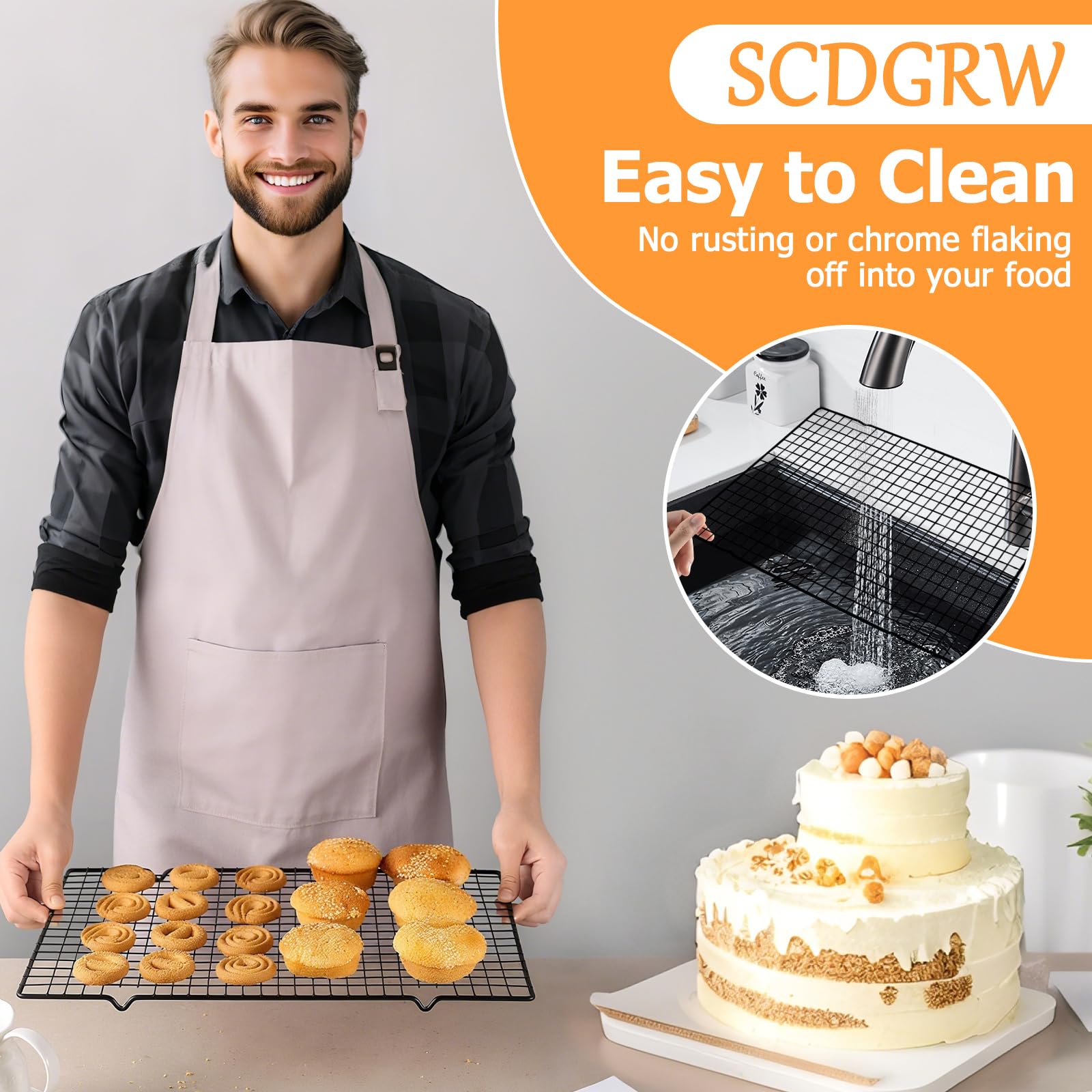 SCDGRW 1-inch elevated design improves airflow and browning