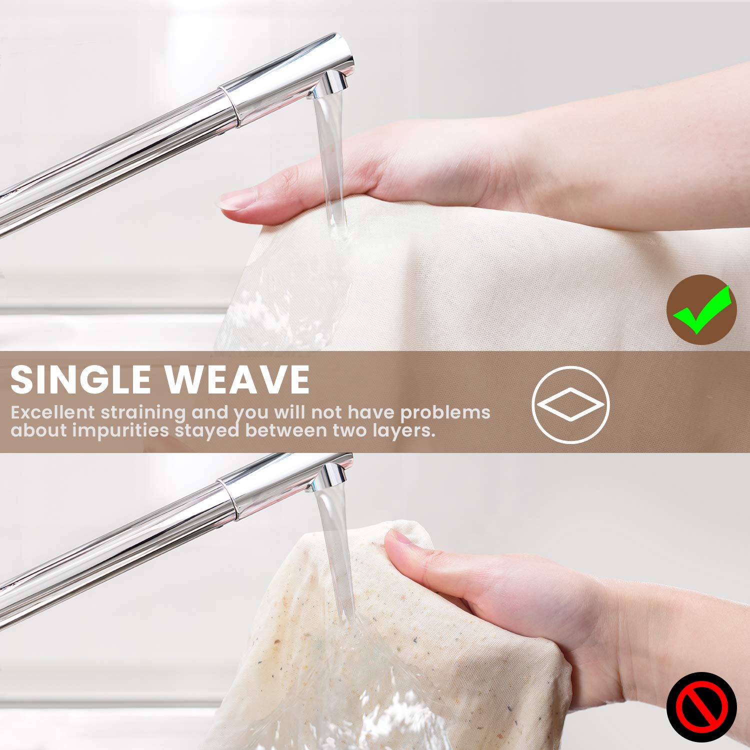 S.CENG reinforced edge stitching prevents shedding into foods.