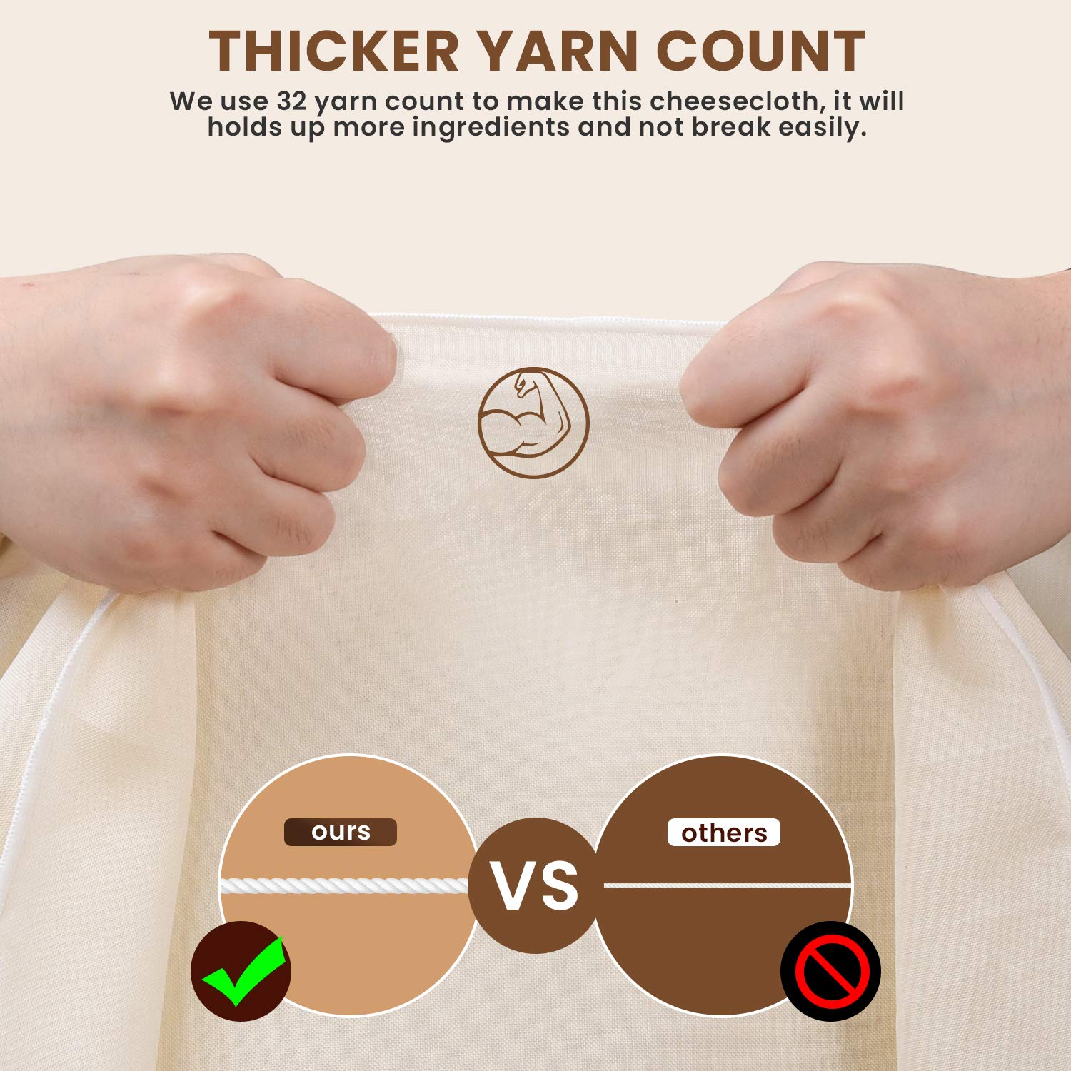 S.CENG washable reusable cheesecloth is durable and easy to clean.