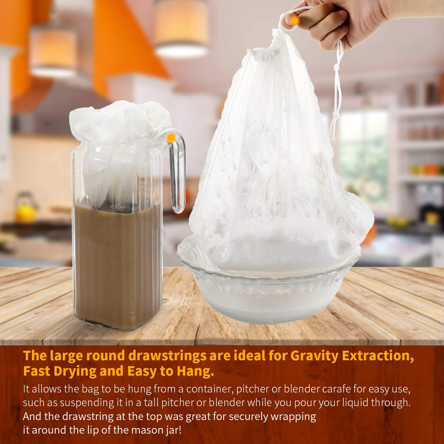 SCENGCLOS food-grade nylon mesh is durable and washable for repeated use.