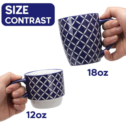 Schliersee floral-pattern mug highlights blue-white contrast for beverages