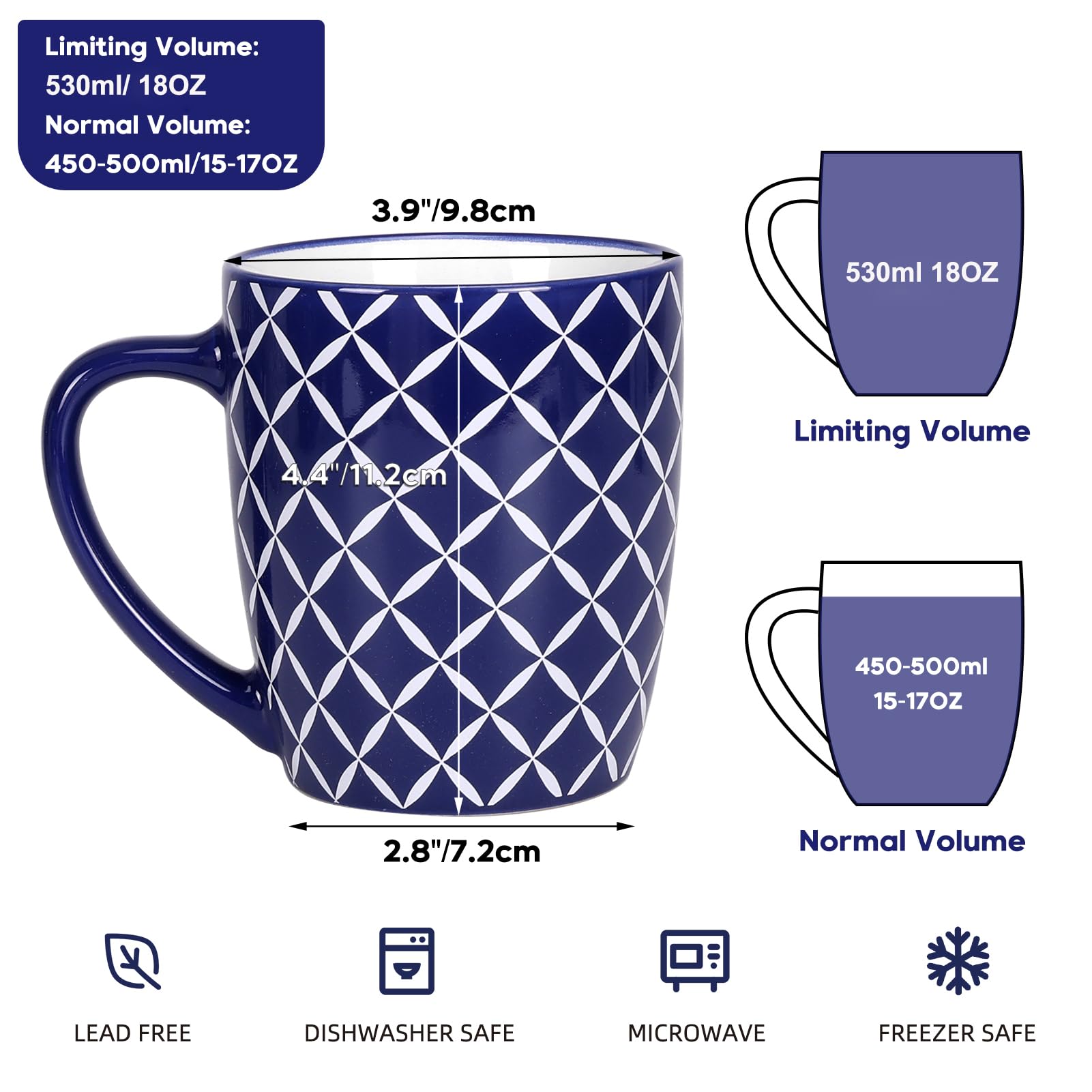 Schliersee geometric-pattern mug shown as part of the 6-piece set