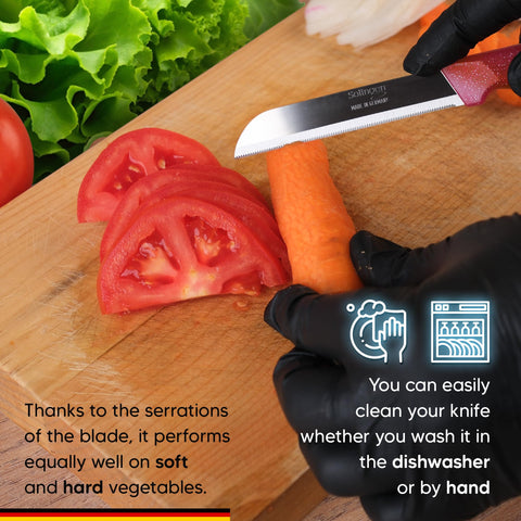 Schneidex stainless steel blades indicating durability and easy maintenance.