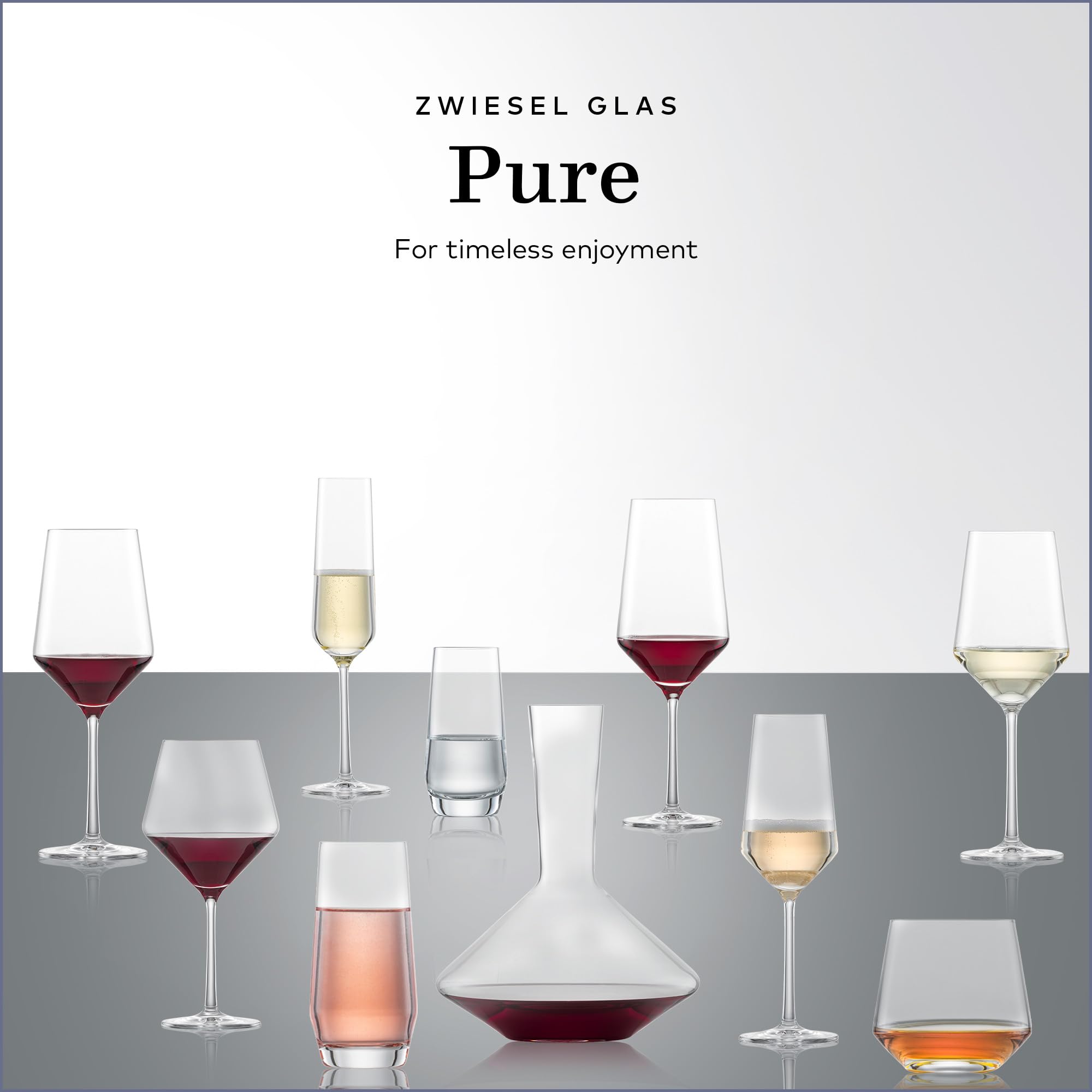 Schott Zwiesel Pure glasses are made in Germany with durable Tritan protection.